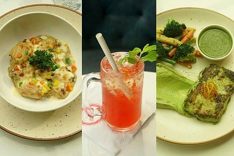 Chicken Melany, Tropical daiquiri and Cilantro Fish