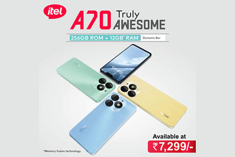 itel launches A70, India’s 1st smartphone with 256GB storage and 12GB (4+8) RAM