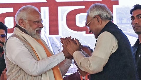 ರ್ಯಾಲಿಯಲ್ಲಿ ಪ್ರಧಾನಿ ಮೋದಿ - ನಿತೀಶ್ ಕುಮಾರ್