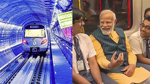 ಕೋಲ್ಕತ್ತಾದಲ್ಲಿ ಭಾರತದ ಮೊದಲ ನೀರೊಳಗಿನ ಮೆಟ್ರೋದಲ್ಲಿ ಉದ್ಘಾಟನೆ ಬಳಿಕ ಪ್ರಧಾನಿ ನರೇಂದ್ರ ಮೋದಿ ಶಾಲಾ ಮಕ್ಕಳೊಂದಿಗೆ ಸಂಚರಿಸಿದರು.