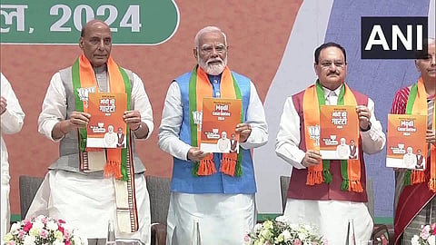 ಬಿಜೆಪಿ ಚುನಾವಣಾ ಪ್ರಣಾಳಿಕೆ ಸಂಕಲ್ಪ ಪತ್ರ ದೆಹಲಿಯಲ್ಲಿ ಬಿಡುಗಡೆ