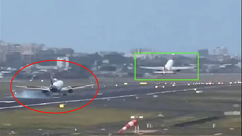 IndiGo Touchdown-Air India Take-Off On Same Runway