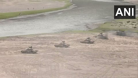 Indian Army carries out drills of crossing the Indus River in the Eastern Ladakh sector