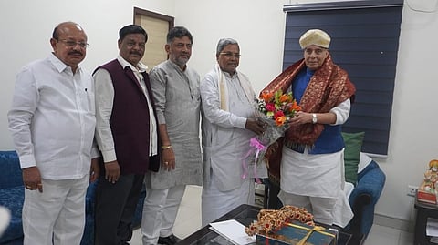 ರಾಜನಾಥ್ ಸಿಂಗ್ ಅವರನ್ನು ಭೇಟಿ ಮಾಡಿದ ಸಿದ್ದರಾಮಯ್ಯ