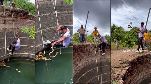 Dangerous cobra snake Rescue operation in the well