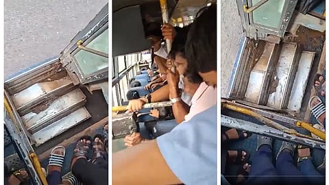condition of the karkala -Udupi KSRTC bus Goes viral