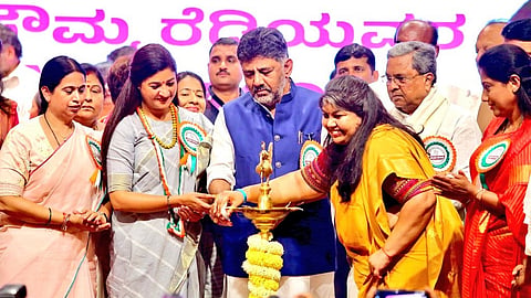 Sowmya Reddy sworn in as the president at Bharat Jodo Bhavan at KPCC office.