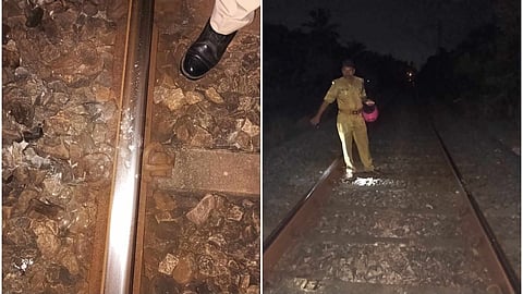 ಹಳಿ ಮೇಲೆ ಬಿದ್ದ ಕಲ್ಲು ಪರಿಶೀಲನೆ