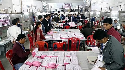 A scene from counting centre