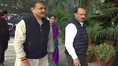 Ajit pawar at sharad pawar's residence