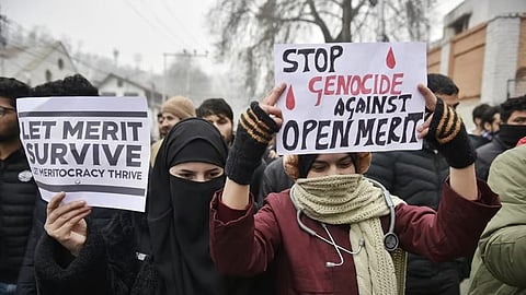 Protest against Reservation in Jammu-Kashmir