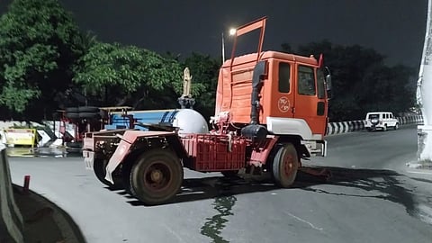 Tanker separated from truck