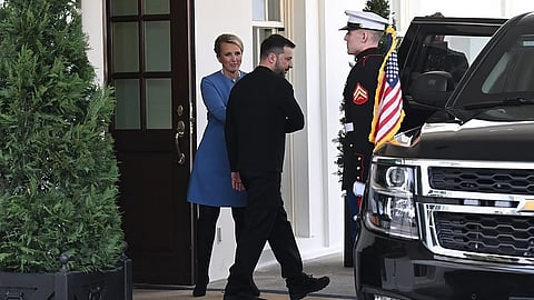 Ukraine's President Volodymyr Zelensky leaves the White House after meeting with US President Donald Trump, in Washington, DC, February 28, 2025.