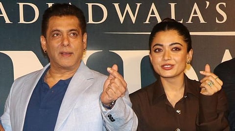 Rashmika Mandanna and Salman Khan in Sikandar trailer launch