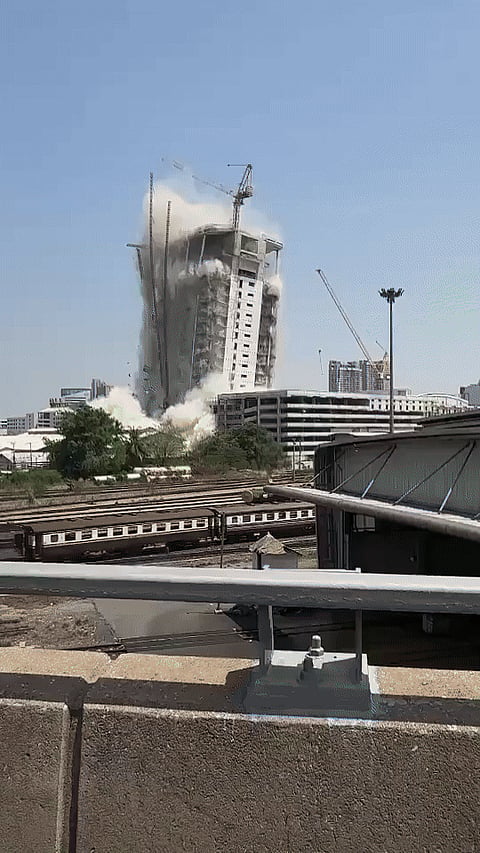 A 30-storey skyscraper under construction for government offices collapsed in Bangkok.