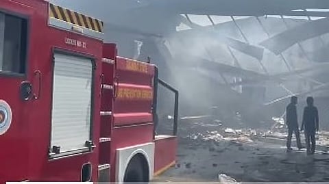 The explosion was so powerful that a nearby warehouse collapsed