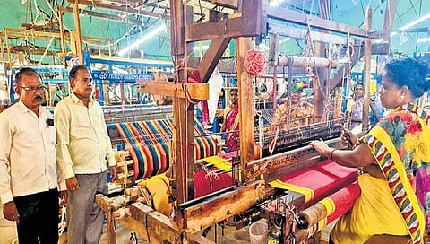 The traditional ‘patteda anchu’ sarees