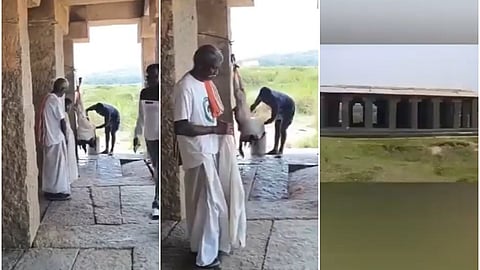 ಸಮಾಧಿ ಸ್ಥಳದಲ್ಲಿ ಮಾಂಸ ಕತ್ತರಿಸುತ್ತಿರುವುದು.