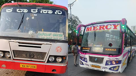 ಬಸ್ಗಳ ಮೇಲೆ ಕಲ್ಲು ತೂರಾಟ