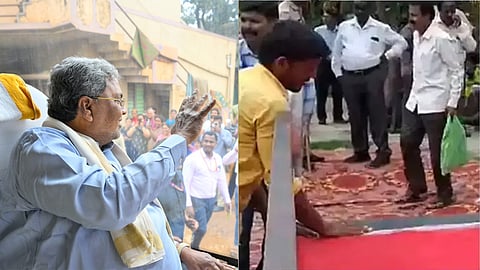 Red carpet for Karnataka CM Siddaramaiah