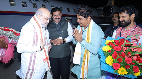 Amit sha arrives