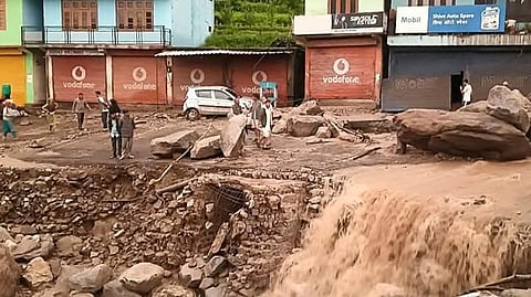 flash floods at Karsog, in Mandi district