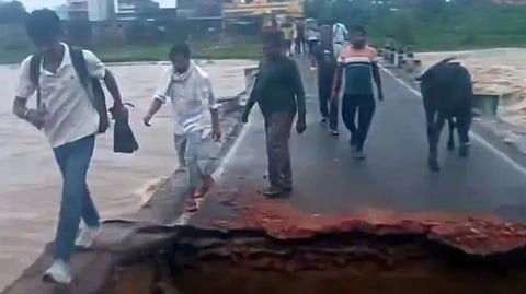 portion of bridge collapses