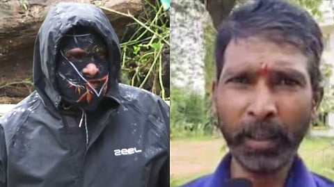 Masked Man and His Friend Raju