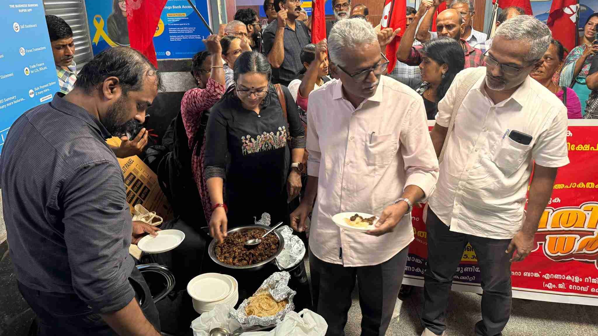 Canara Bank employees in Kerala protest with ‘beef fest’