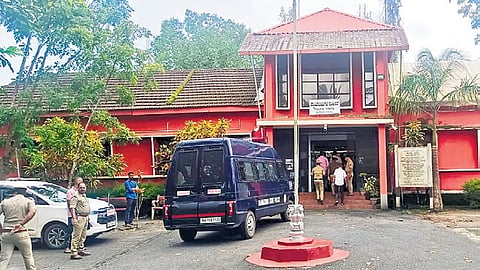 Key complainant in the Dharmasthala case being taken to a court in Belthangady, Dakshina Kannada, on Saturday.
