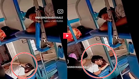 couple romance in train
