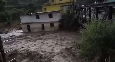 A cloudburst caused damage in the Nandanagar Ghat area of Chamoli district on Wednesday night.