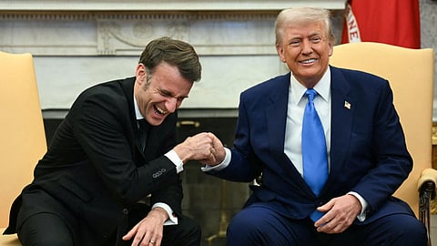 US president Donald trump and French President Emmanuel Macron.