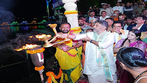 DK Shivakumar inaugurated the five-day symbolic Cauvery Aarti