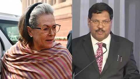SoniaGandhi and CJI B R Gavai Casual images