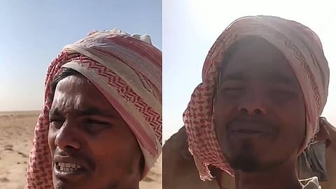 Distressed Indian man in Saudi Arabia