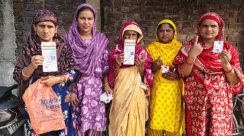 People at the polling stations across Bihar during the second and final phase of voting for the Assembly elections.