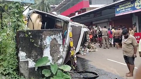 Bus overturned