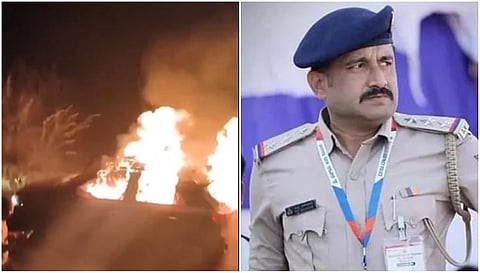 ಧಾರವಾಡ: ಕಾರು ಡಿವೈಡರ್ ಗೆ ಡಿಕ್ಕಿ ಹೊಡೆದು ಬೆಂಕಿ; ಲೋಕಾಯುಕ್ತ ಪೊಲೀಸ್ ಇನ್ಸ್ಪೆಕ್ಟರ್ ಪಂಚಾಕ್ಷರಿ ಸಾಲಿಮಠ ಸಜೀವ ದಹನ; Video