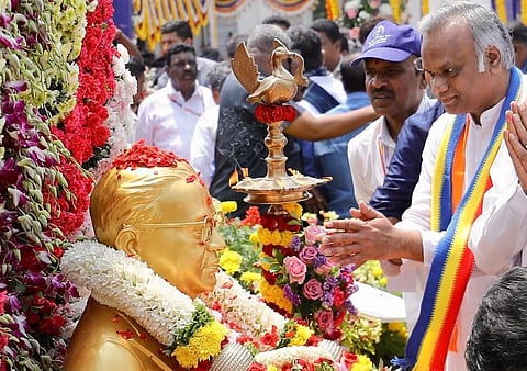 Minister Priyank Kharge in Mahaparinirvana Diwas in Kalaburagi
