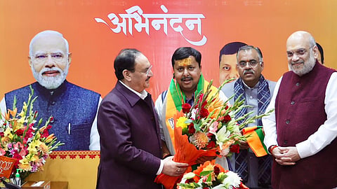Amit shah and JP Nadda with Nitin Nabin