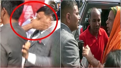 ವಿಜಯಪುರ: ಪ್ರತಿಭಟನೆ ತಡೆಯಲು ಮುಂದಾದ PSI, ಪೇದೆಗೆ ಸ್ವಾಮೀಜಿ ಕಪಾಳಮೋಕ್ಷ, Video!