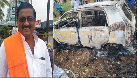 ದಾವಣಗೆರೆ: ಮಕ್ಕಳ ಹಾದಿ ಹಿಡಿದ ಬಿಜೆಪಿ ಮುಖಂಡ; ಕಾರಿನಲ್ಲಿ ಬೆಂಕಿ ಹಚ್ಚಿಕೊಂಡು ಆತ್ಮಹತ್ಯೆ