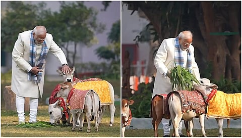 PM Narendra Modi at his home