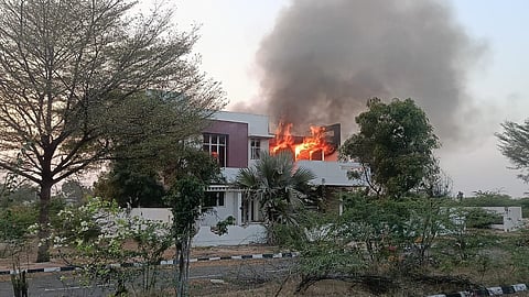 Fire breaks out at Janardhana Reddys model house