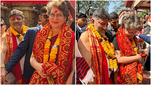 Dk Shivakumar with priyanka gandhi