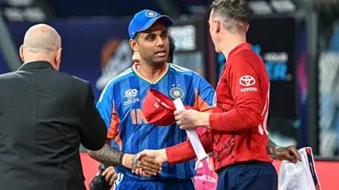 Surya Kumar Yadav and England captain Harry Brook