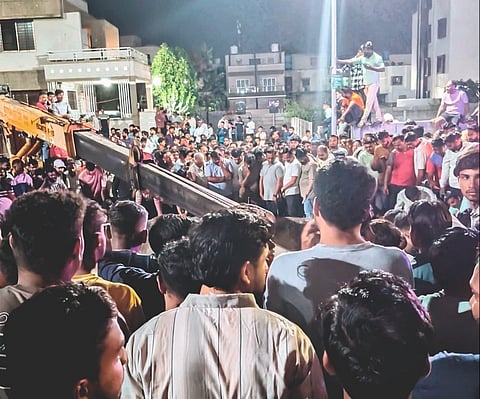 People gathered at site
