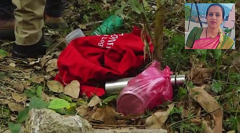The belongings of Yamuna (inset) found in Sompura onThursday