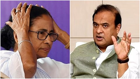 West Bengal CM Mamata Banarjee- Assam CM Himanta Biswa sharma